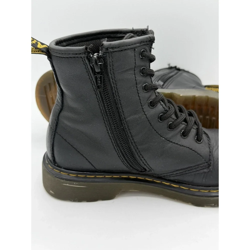 Dr. Martens Junior Collection Softy Lace Up Side Zipper Black Combat Boots Sz 3